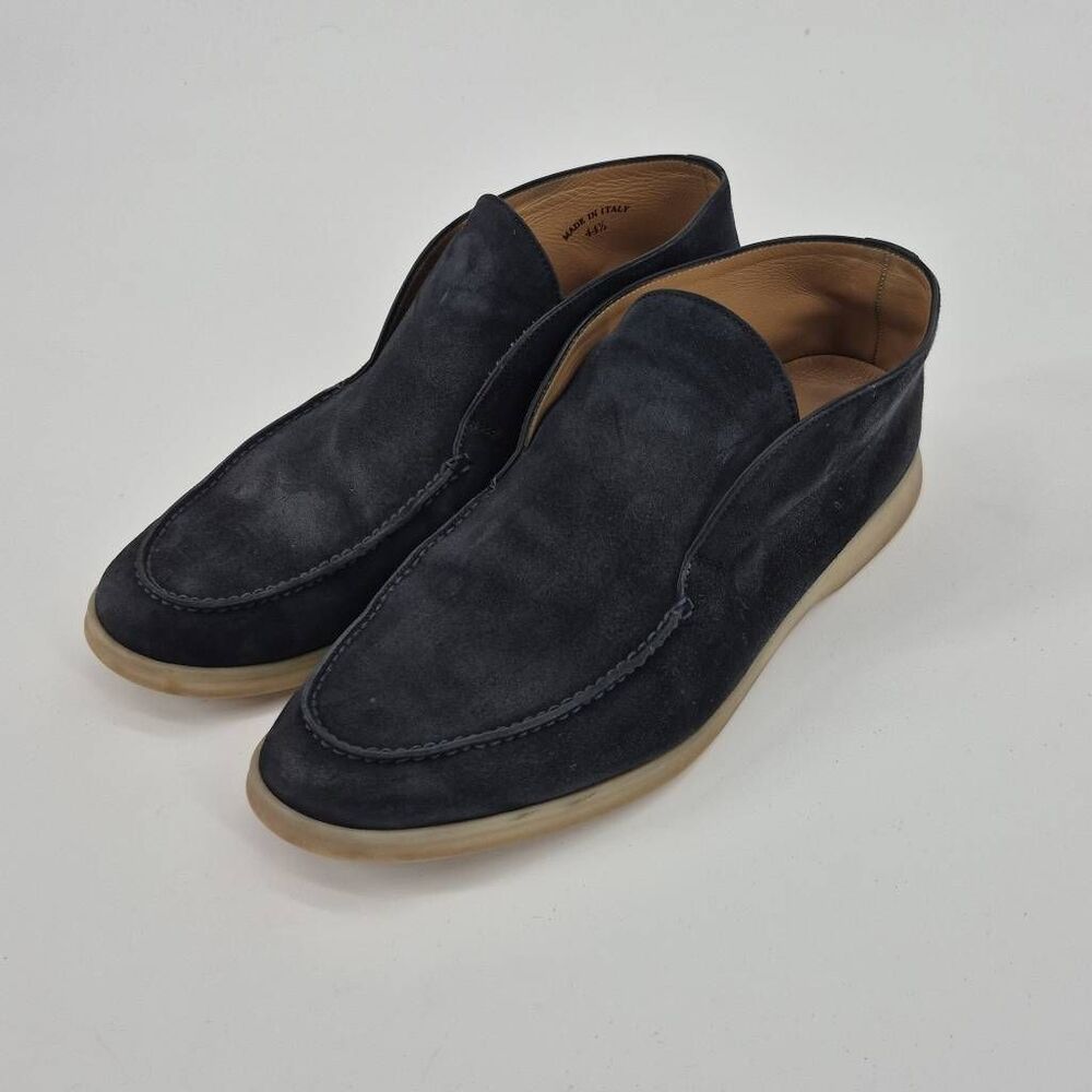 Loro Piana Open Walk Men's Size EU 44.5 /US 11.5 Navy Blue Suede Shoes